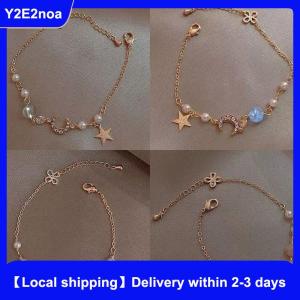 【Local shipping】 Exquisite Bracelets For Women Star Moon Zircon Bracelet Simple Send Girlfriend Wedding Bracelets Jewelry Gift