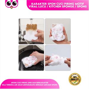 KARAKTER SPON CUCI PIRING MOTIF VIRAL LUCU / KITCHEN SPONGE / SPONS BUSA KARAKTER