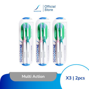 Sensodyne Toothbrush Sikat Gigi Sensitif Bulu Sikat Lebih Halus dan Kepala Sikat Kecil Multi Action Soft 3x2s [TRIPLEPACK]