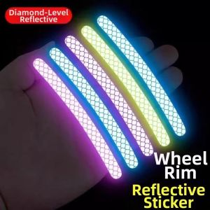 LUMINOU 10pcs/set 90.7cm Bicycle Reflective Sticker PVC Rainbow Red White Car Motocycle Night Safety Warning Sticker High Quality Childrens Balance Car Accessories for Bike
