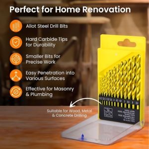 Set 13 Pcs HSS Mata Bor Titanium Besi Baja Beton Kayu Kuningan Cobalt Mansory Twist Drill Quick Change 1.5 2 2.5 3 3.2 3.5 4 4.5 4.8 5 5.5 6 6.5 MM