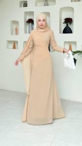 ชุดอิสลาม ชุดพร้อมผ้าคลุม  Chiffon Collection จีน่า งานแต่ง ออกงาน มุสลิม อิสลาม นิกะห์ สีขาว ชีฟองจีน่าทรงสวยพริ้วที่สุด