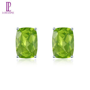 Real 925 Silver Stud Earrings for Women Natural Genuine Amethyst Peridot Chrome Diopside Cute