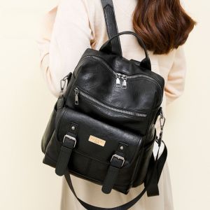 HANAMI Tas Ransel Rania TA1050B5 Kulit Hitam Backpack Korea Fashion Kekinian Murah Terbaru Remaja
