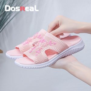 DosReaL Slipper Slides for Women Sale Korean Style Embroidery Casual Flats Slip-on Sandals High quality Women Sandals Footwear Walking Shoes