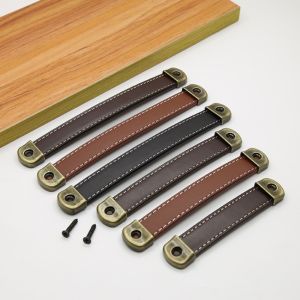 LIKANTA With Screws Leather Handle Zinc Alloy Square Door Knobs Classic Soft Cabinet Pulls Furniture Hardware