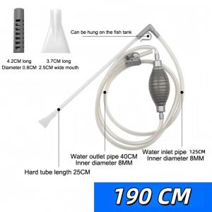 Aquarium Siphon Gravel & Waste Cleaner Manual Siphon Pump 2in1 Gravel Cleaning & Water Changing