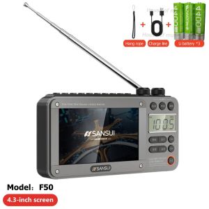 SANSUI F51/F50 Portable FM Radio Video display radio Wireless Bluetooth Speakers Dual TF Card Slot MP4 Music Player Video E-book