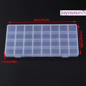 juyouxun7i กล่องพลาสติกใส32ช่องใส่เครื่องประดับต่างหูลูกปัดที่ใส่สกรูกล่องเก็บของ