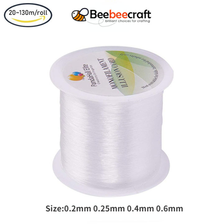 1 Roll Transparent Fishing Thread Nylon Wire White about 0.2mm in