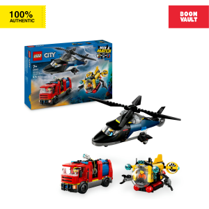LEGO® City Helicopter Fire Engine & Submarine Remix Toy Building Set 60462