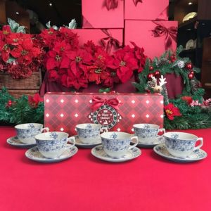 Cangkir Keramik Set Ming Oriental Blue Classic isi 6 pasang