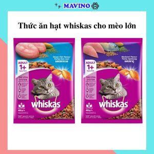 [Hoàn Tiền 10%] Thức ăn hạt whiskas mèo lớn vị cá biển cá thu gói 400g