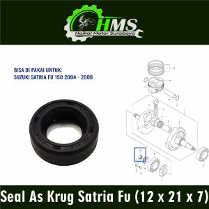 Seal As Krug Satria Fu (12 x 21 x 7) - Sil Siel Karet Kruk Krek As Magnit Suzuki GSX Satria FU FI