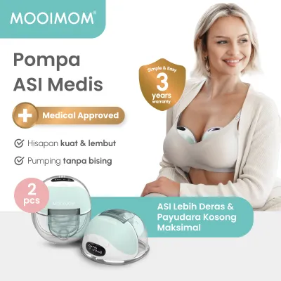 MOOIMOM M3 2 pcs | Pompa Asi Elektrik - Handsfree breast pump tanpa kabel - Pumping asi portable - Pompa ASI