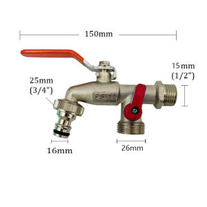 1/2 1 In 2 Out Faucet Dual Valve Two Way Faucet with One Washing Machine Nozzle