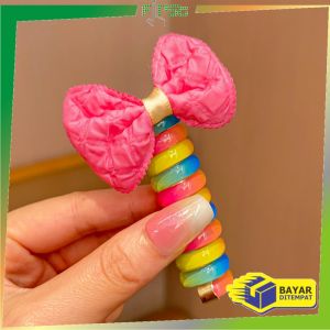 FH-C1167 Ikat Rambut Bergulir Anak Perempuan Motif Lucu / Karet Ulir Pita Kabel Ikat Rambut Spiral
