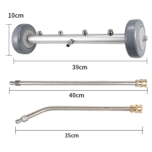 Stainless Steel Pressure Washer Undercarriage Road Cleaner Dual-use Presurewasher Heavy Duty Foam Sprayer High Pressure Washer Car Wash Broom Water With 2 Connecting Rods