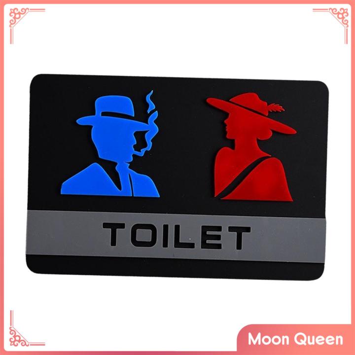 Moon Queen Acrylic Toilet Sign Men Women Public Toilet Signage WC Door ...