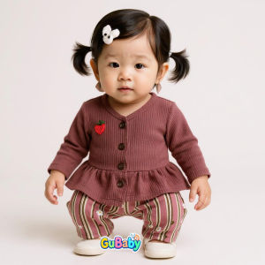 Setelan Resti 0-4 tahun Set Baju dan Celana Panjang Anak Perempuan Gubaby