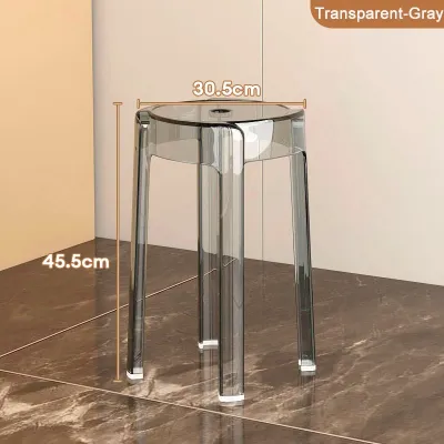 Ghế ăn đẹp ghế nhựa trong suốt xếp chồng bền đơn giản dễ vệ sinh chống thấm nước tiết kiệm không gian