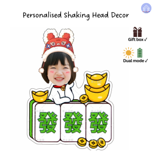 Personalised shaking head decor (Mahjong super HUAT) with gift box for car office and home