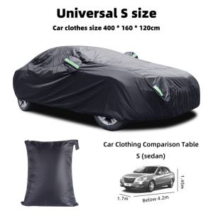 Car clothes car covers all black coated with silver cloth car clothes rainproof and sunscreen belt car cover polyester reflective strip car clothes-152c4c8b