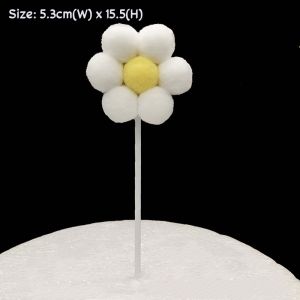(PH Local)1PCS Cake Topper Decor Cute Cloud Flower Plush Ball Decoration Birthday Party Supplies