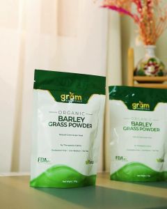 GRAM Essentials Organic Barley Grass Powder Pure Original Pouch 90g (30 servings)