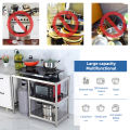 Gas Stove Rack Stand With Lababo Organizer Stainless Steel Kitchen Table Double Burner Storage Rack Shelf. 