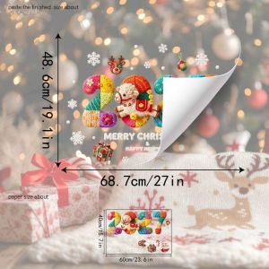 GAOSU Waterproof 2027 Static Cling Decal Two-sided Removable Static Xmas Party Door Stickers Bell Small Christmas Glass Window Sticker New Year