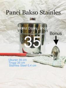 Dandang Bakso 35 cm / Panci Bakso Stainles / Dandang Bakso Malang / Tong Bakso / Gentong Bakso / Dandang / Panci Kukus / Bisa Bayar Ditempat ( COD ) / Panci