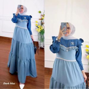 Pabrik Baju KENZA DRESS BO Bahan CRINKLE Gamis Dres Wanita Terbaru 2022 Gamis Crinkle Premium Dress Muslim Wanita