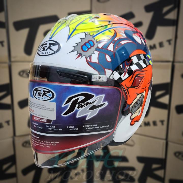 Helm TSR Ram White Russel Original Half Face TSR Helmet Ram4