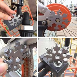 Móc Khoá Cờ Lê Thép Đa Năng Hình Bông Tuyết Cờ Lê Đa Năng 18 Trong 1