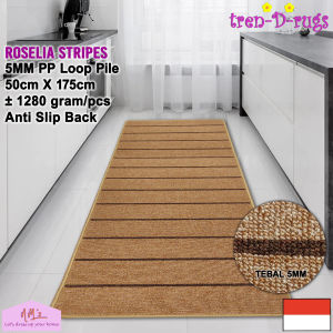 Tren-D-rugs Keset kaki stripes garis alas dapur panjang kamar modern anti slip 50 cm x 175 cm - NMs