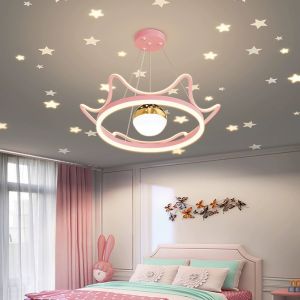 Lampu Gantung Kamar Anak Lampu hias kartun kamar tidur Kreatif   bintang LED 3 warna Perlindungan Mata Modern Minimalis  Lampu Dekorasi Ceiling Lamp Lampu Plafon Ruang Tamu MOOISHC