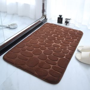 Bathroom Floor Mat Anti Slip Cobblestone Embossed Bath Pad Washable Anti-slip Bath Mat