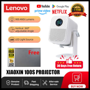 Lenovo Xiaoxin 100S Portable Projector 900 ANSI Auto Focus 4K Support Wifi 6 Projector 360 PTZ HD Smart Home Theater with Bracket