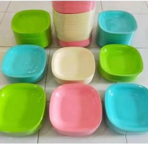 cuci gudang 6 pcs /12 pcs piring semi melamin 23 cm diner ware tebal kuat tahan panas berkuwalitas