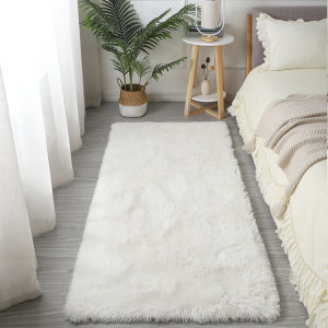 Nicole [In Stock] White Fluffy Plush Carpet Super Soft Thickened Silk Carpet Anti Silp Living Room Bedroom Floor Mat Rugs Tatami Home Decoration Carpet