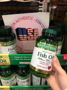 [ ĐỦ BILL STORE + AIR] Dầu Cá Omega 3 Natures Bounty Fish Oil 1400mg 130 viên _ Live mua hàng tại Mỹ