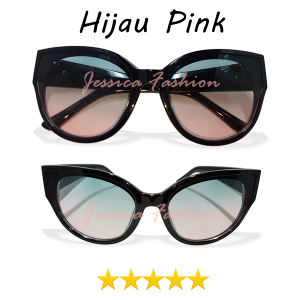 Kacamata Fashion Model Mata Kucing Ukuran Frame Big Oversized Lensa Gradasi 2 Warna Anti Uv Protection Kacamata Fashion Wanita Terbaru - COD -  Womens Rounded Cat Eye Sunglasses Gradient
