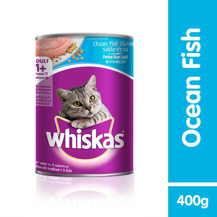 WHISKAS Makanan Kucing Basah Rasa Ocean Fish 400g Kaleng