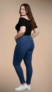 #5044 PLAIN HIGHWAIST DENIM AUGUST BIG SIZE Maong pants Strechable
