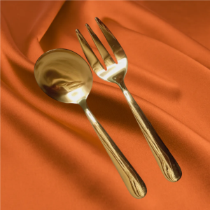 Gold Serving Spoon And Fork Excellent Mall Quality Durable 1666 1667