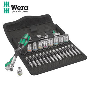 Wera 8100 SA 6 Zyklop Speed Ratchet Set 1/4" Drive Metric 28pc Professional Tool Kit 05004016001 - Swivel Head 5° Return Angle