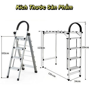 Giàn Phơi Quần Áo và Thang Drying Ladder Hợp Kim Nhôm cao cấp - WorldMart