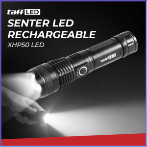 PENGIRIMAN CEPAT TaffLED Senter LED USB Recharge XHP50 with 18650 Battery & EU Adaptor JHS522X / senter terang jarak jauh led zoom 9000 lumens tahan lama 24 jam buat berburu malam camping jombo cas anti air super besar baterai