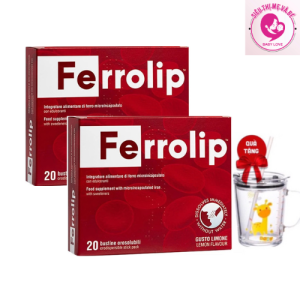 Ferrolip Sắt bộtSắt sinh học bổ sung sắt cho mẹ bầu người thiếu máu hộp 20gói